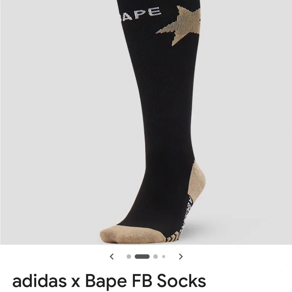 Babe Adidas Black and Gold Socks NWOT - Picture 3 of 6